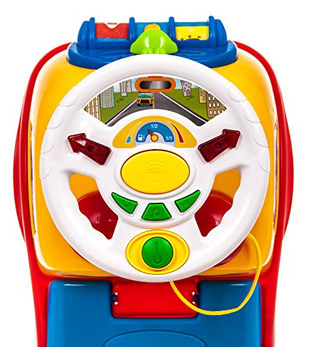 Hillington My First Ride On and Push Along Buggy Car Colourful First Steps Toddler Walker Learning Toy with Sounds and Accessories (RED) - Image 8