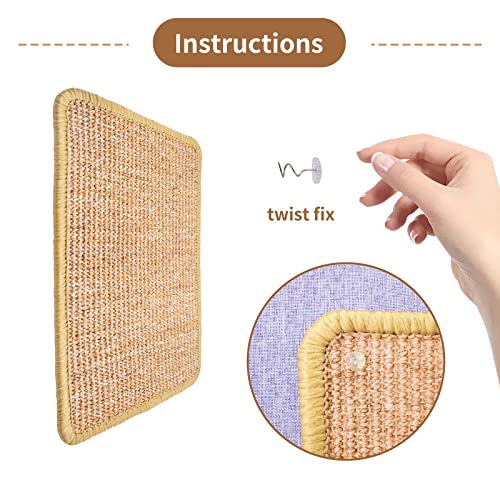 Cat Scratcher Mat Cat Scratch Pad Natural Sisal Cat Scratch Mats Horizontal Nailed To Floor Carpet Couch Cat Supplies For Indoor Cats Cat Scratch Furniture Protector, 11.8*15.7Inch, Random Color #TOP3