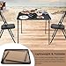 FurnitureR Folding Table 33.5 inch Square Saving for Home Office Indoor Small Spaces, Table Foldable Portable for Outdoor Dining Panic Patio Balcony Backyard Poolside, No Assembly Required