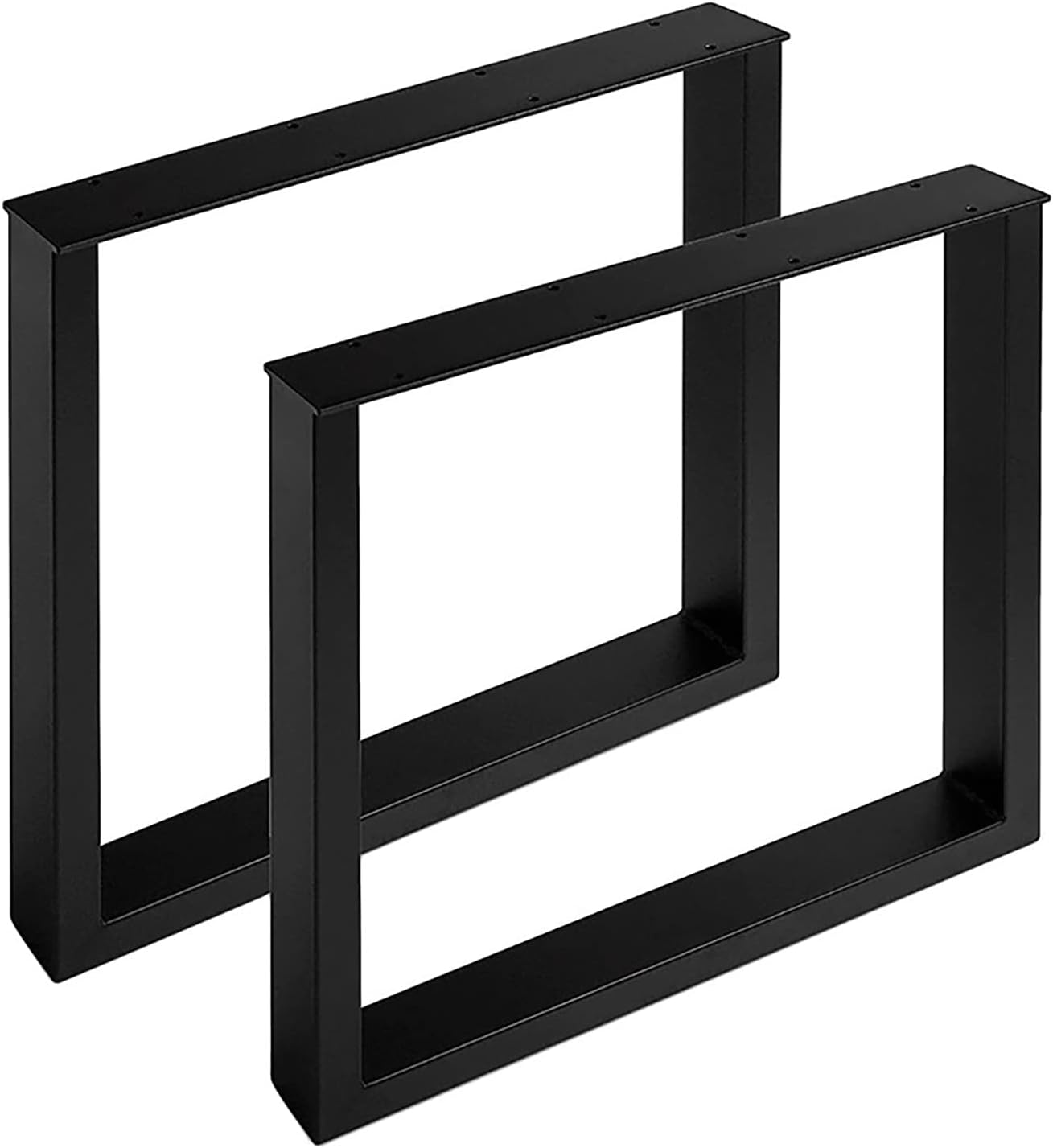 Metal Table Legs, 28''Hx 27”W Dining Leg, Heavy Duty 3.1" Width Section Square Steel Table Legs, 28x27x3.1 Inch Black Industrial Style Furniture Legs for Dining Desk Bench and Coffee Table 28x27inch