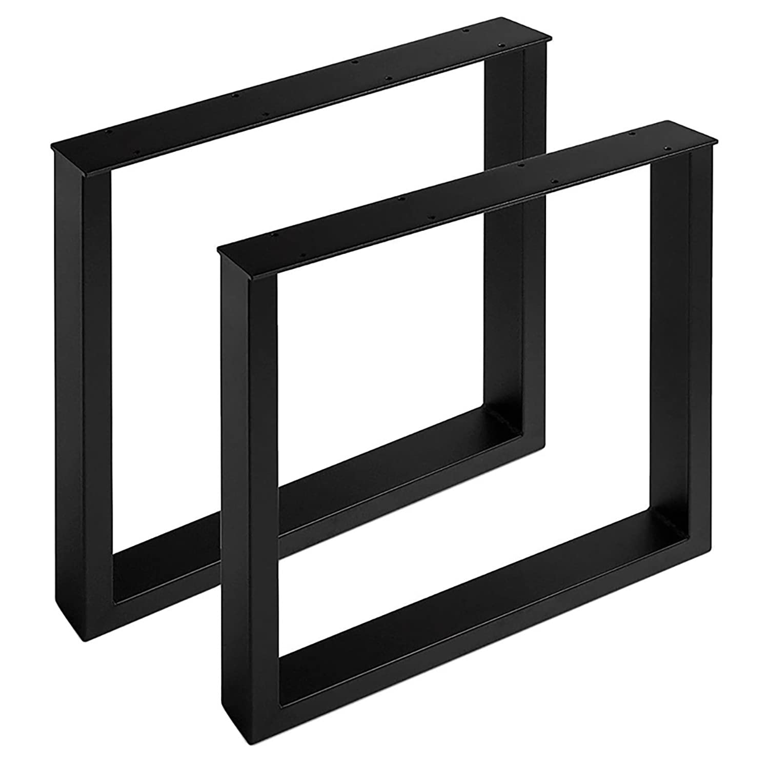 Goyappin Metal Table Legs, 28''Hx 27”W Dining Leg, Heavy Duty 3.1" Width Section Square Steel Table Legs, 28x27x3.1 Inch Black Industrial Style