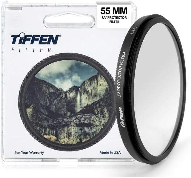 Tiffen 55UVP Slim 55mm UV Protection Filter for Camera Lens Clear Optical Glass Impact Resistant