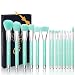 Qivange Makeup Brushes, Synthetic Bristles Professional Blending Brushes with Box(Teal, 15 PCS)
