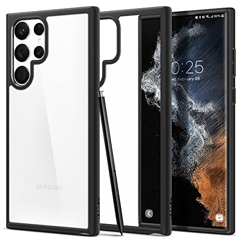 Image of Spigen for Galaxy S22 Ultra Case, Ultra Hybrid [Anti-Yellowing] [Compatible with Fast Wireless Charging] - Matte Black