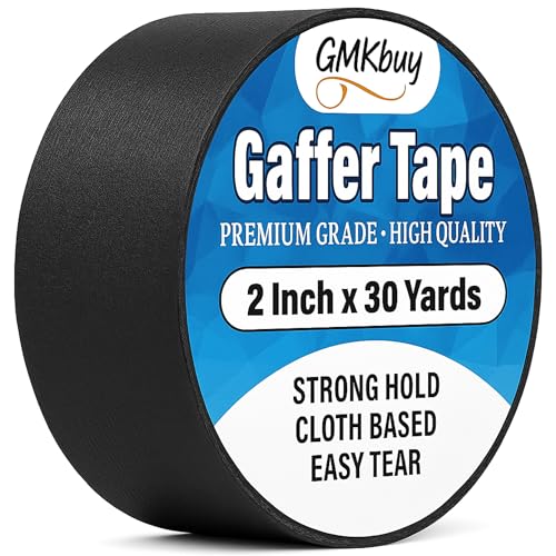 Image of 2 in x 30 Yd Black Gaffers Tape - Heavy Duty, Non-Reflective, Easy to Tear, Waterproof Matte Gaffer Stage Tape - Gaff Cloth Tape for Photography, Filming Backdrop & Production