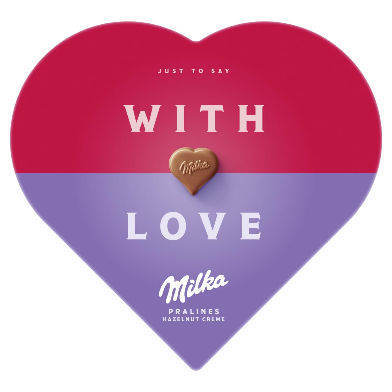 Milka Bombones de Chocolate con Leche de los Alpes, Rellenos con Crema de Avellana, Forma de Corazón, 165 g