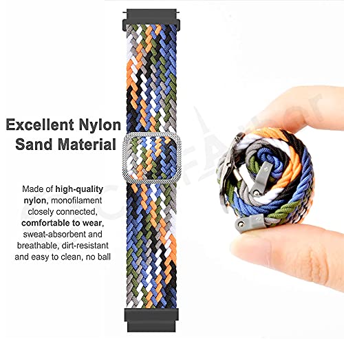 Image of CellFAther 20mm Watch Band Elastic Nylon Loop with Quick Release pins Compatible with Samsung Galaxy Watch Active 2 44,40mm / Galaxy Watch 3 41mm / Galaxy Watch 42mm /Gear S2 /Classic (Blue)