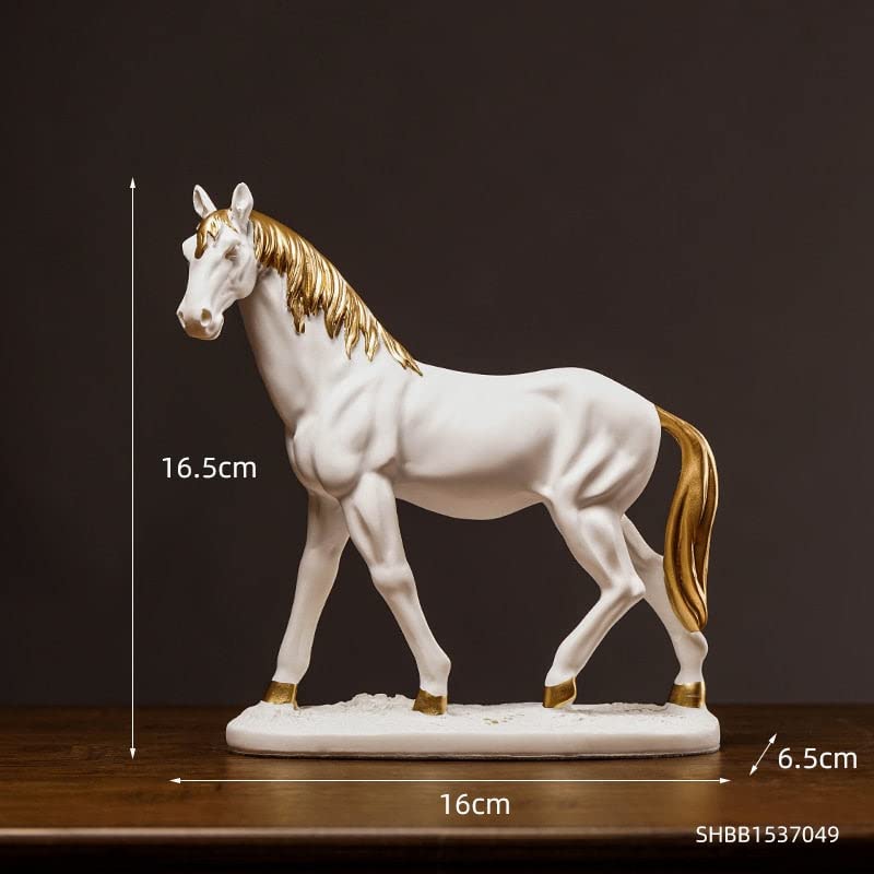 Image of AUGEN Polyresin White Horse Idol Statue Showpiece for Home Decor Decoration and Gifting (1 Piece, 8105A)