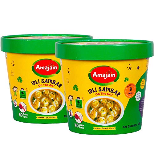 Image of AMAJAIN Instant Idli Sambar + Instant Poha Combo