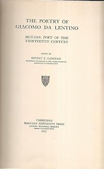 Hardcover The Poetry of Giacomo da Lentino [Italian] Book