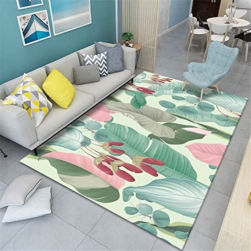 Tapis rectangle imprimé 80x120cm déco salon moderne et lavable