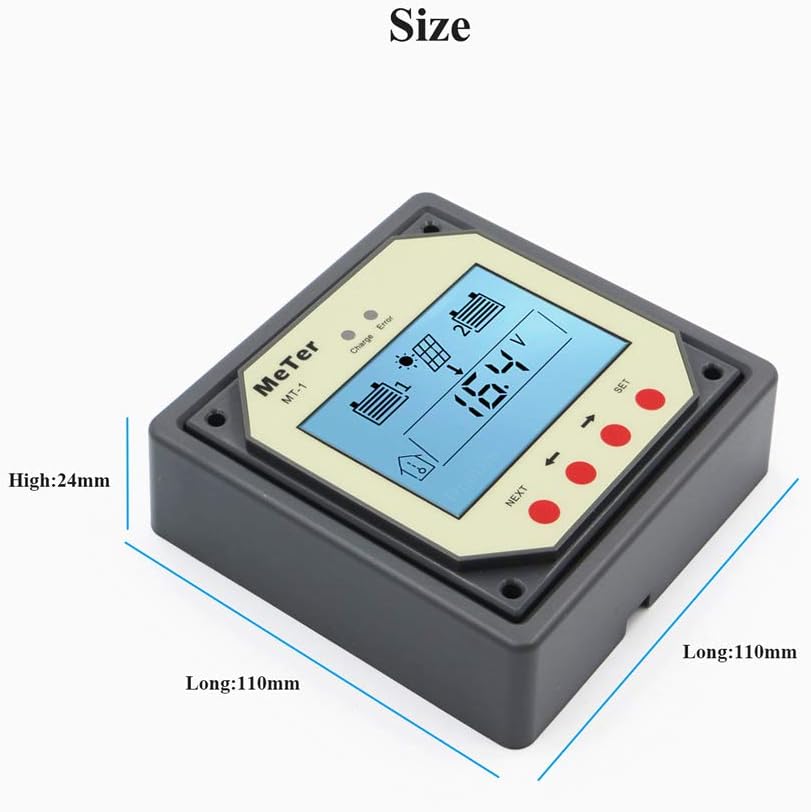 EPEVER MT-1 Remote Meter with dimensions labeled: 110mm long, 24mm high.