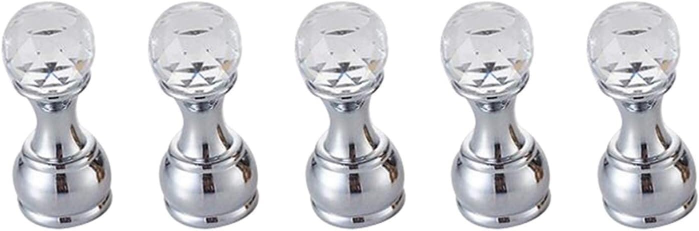 Wall Hanging Hooks， 5Pcs Crystal Decorative Robe Towel Coat Hook Hangers Wall Mounted