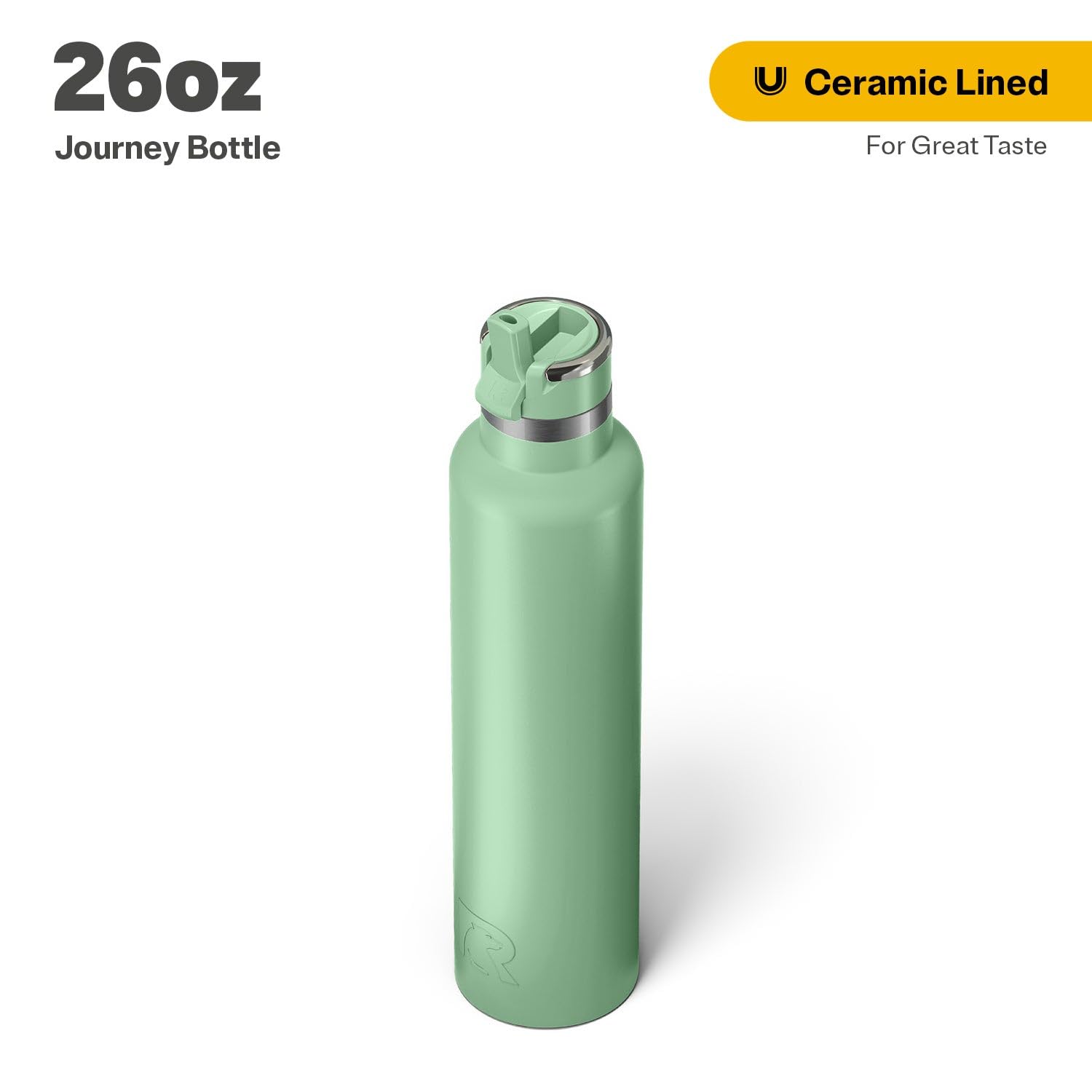 RTIC 26oz Journey Bottle Metal Stainless Steel Vacuum Insulated, BPA Free, Reusable, for Water, Hot and Cold Drinks, Travel, Sports, Camping, Sage