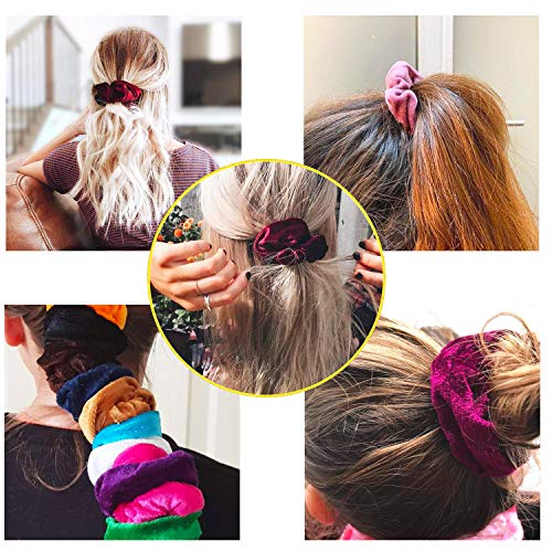 Haargummi CRECAD 60 Stück Samt Scrunchies für Haare