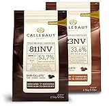 Saver Bundle Callebaut, Milk & 54% Dark Chocolate Chips (2 x 2.5kg Bundle)