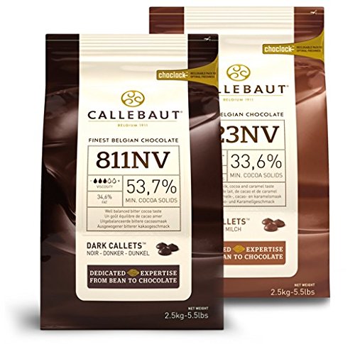 Callebaut Milk & 54% Dark Chocolate Chips Bundle 2x2.5kg
