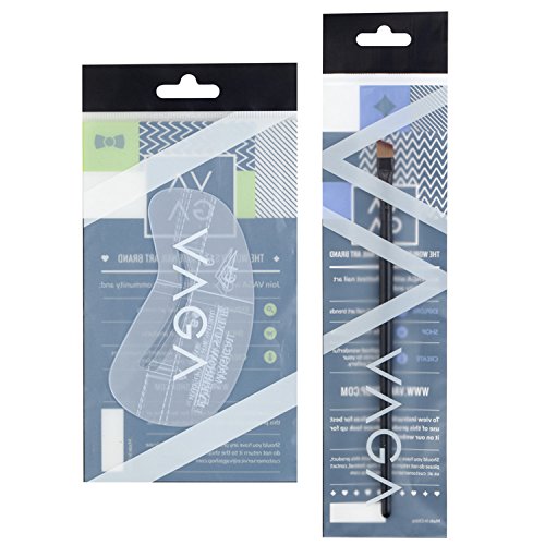 Beauty, Make Up and Eyebrows Shapers Groomers Set Kit With Eyes Brows Shaping Grooming Templates Stencils Drawing Cards and Angled Brush - Thumbnail 4