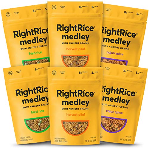 RightRice Medley Variety Pack (7oz. Pack of 6) - Made from Vegetables  Ancient Grains and More Veggies, Vegan, non GMO, Gluten Free
