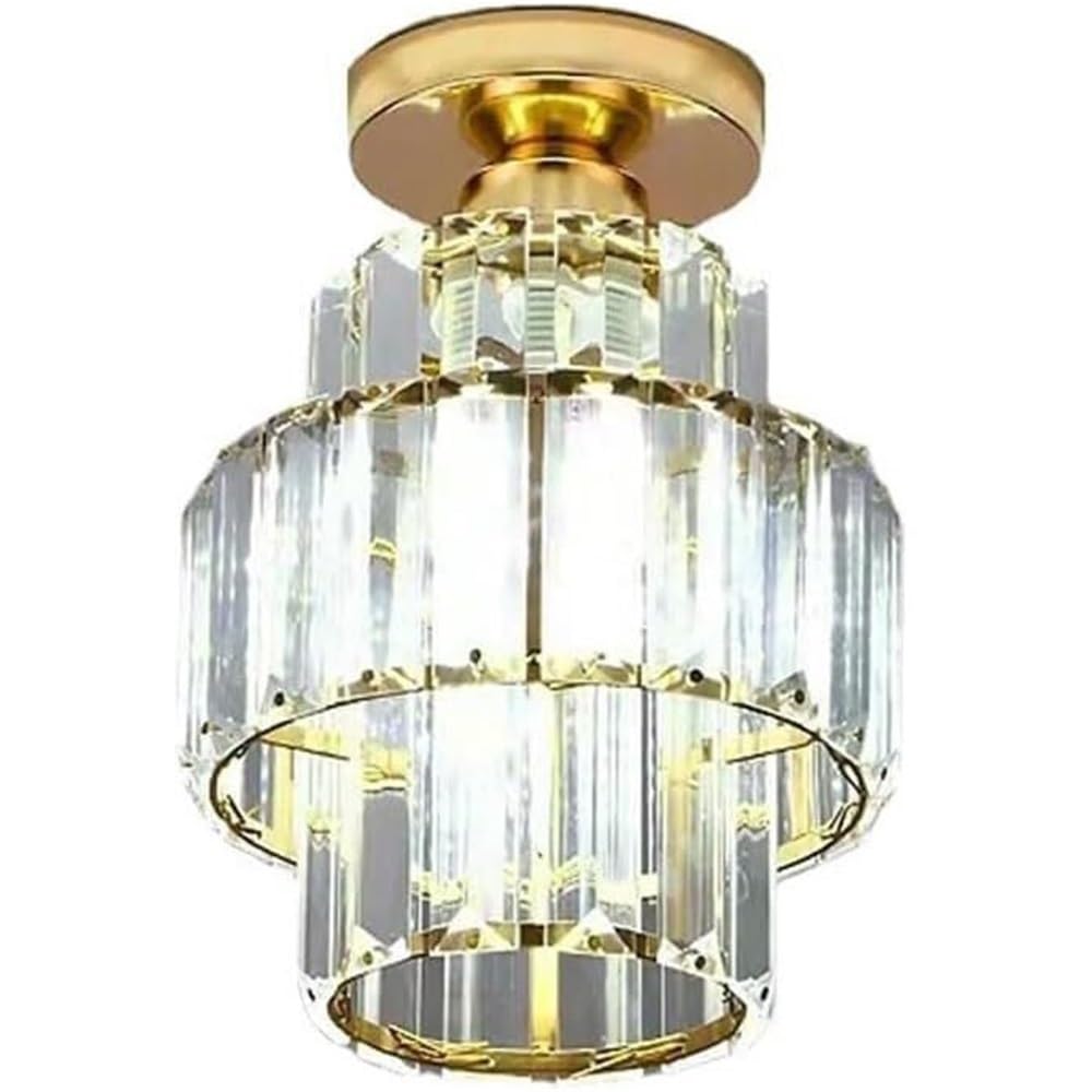 Plafonnier moderne en cristal doré résolvant le manque de clarté