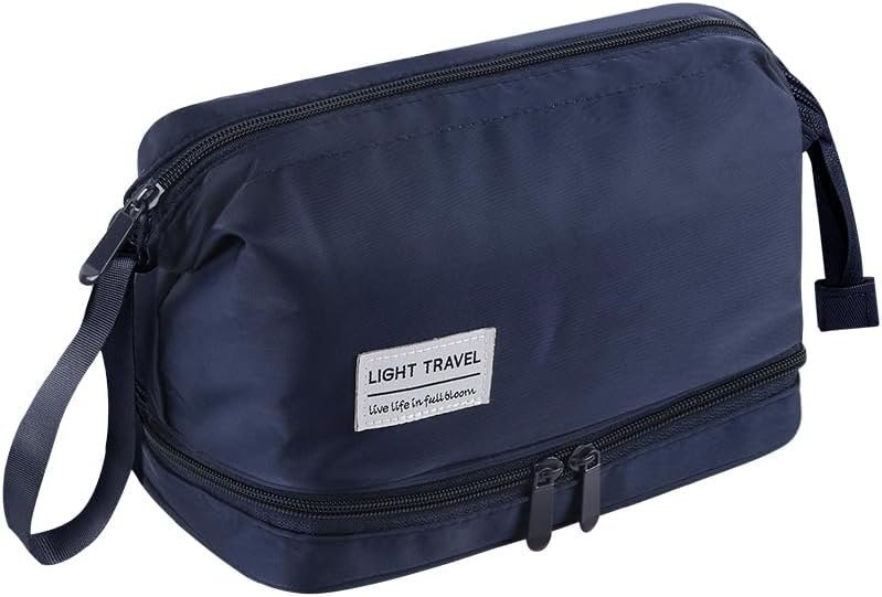 Necessaire de viagem SINLAND com gancho, compartimentos para itens secos e úmidos, cor Navyblue(Women's style), 1 unidade