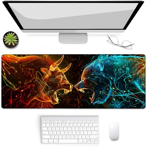 Tapis de souris gaming Taureau 80x30 cm avec base en caoutchouc pour bureau