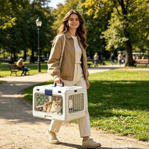 Chenil de transport pliable et portable pour chiot avec caisse rigide chat - 8