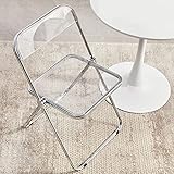 Folding chair Transparenter Klappstuhl, Modefotostuhl, Acryl-Essstuhlhocker, Leichter Luxus-Klappstuhl (Color : Clear)