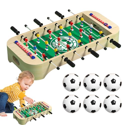Deluxe-Tischplatte, Fußball-Kickerspiel, Holz-Desktop-Spiele, einfach und unterhaltsam zu bedienen, kann für Lange Zeit verwendet Werden, 51,2 cm, für Kinder und Erwachsene