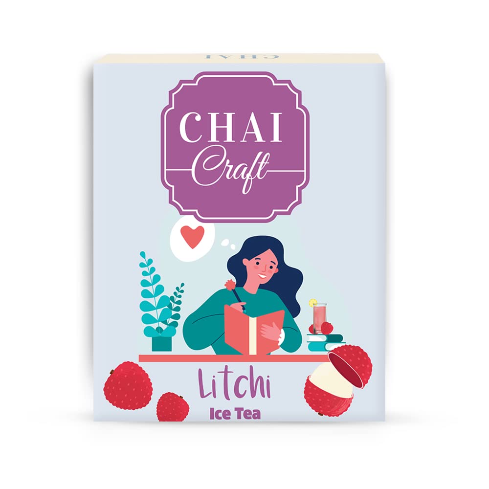 Chai Craft Instant Litchi Ice Tea (10 sachets)- Instant Iced Tea Litchi Flavour Premix I Ready to drink in 30 secs I Perfect Ice Tea for summer