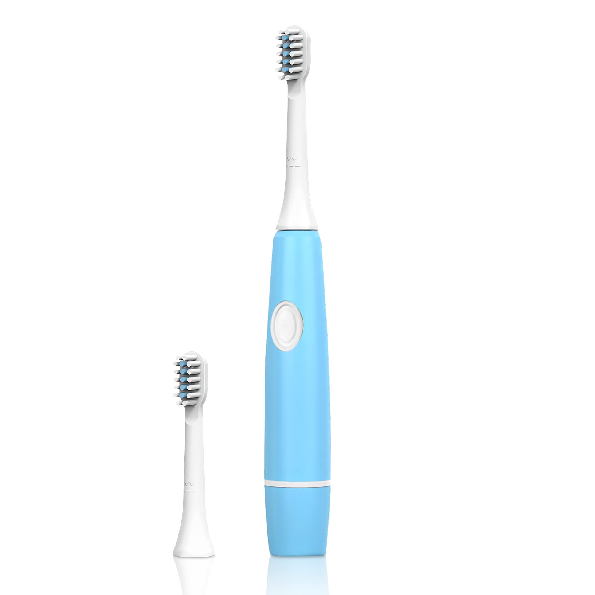 Portable Kids Electric Toothbrush Battery Operated with 2 Brush heads, Deep Cleaning and IPX7 Waterproof - Blue