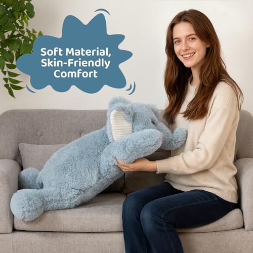 BEJOY Plüschtiere Elefant, Großes Stofftier XXL Teddy, Weiches Kuscheltier Kissen für Baby Freundin Geschenk Geburtstag Weihnachten, 85cm