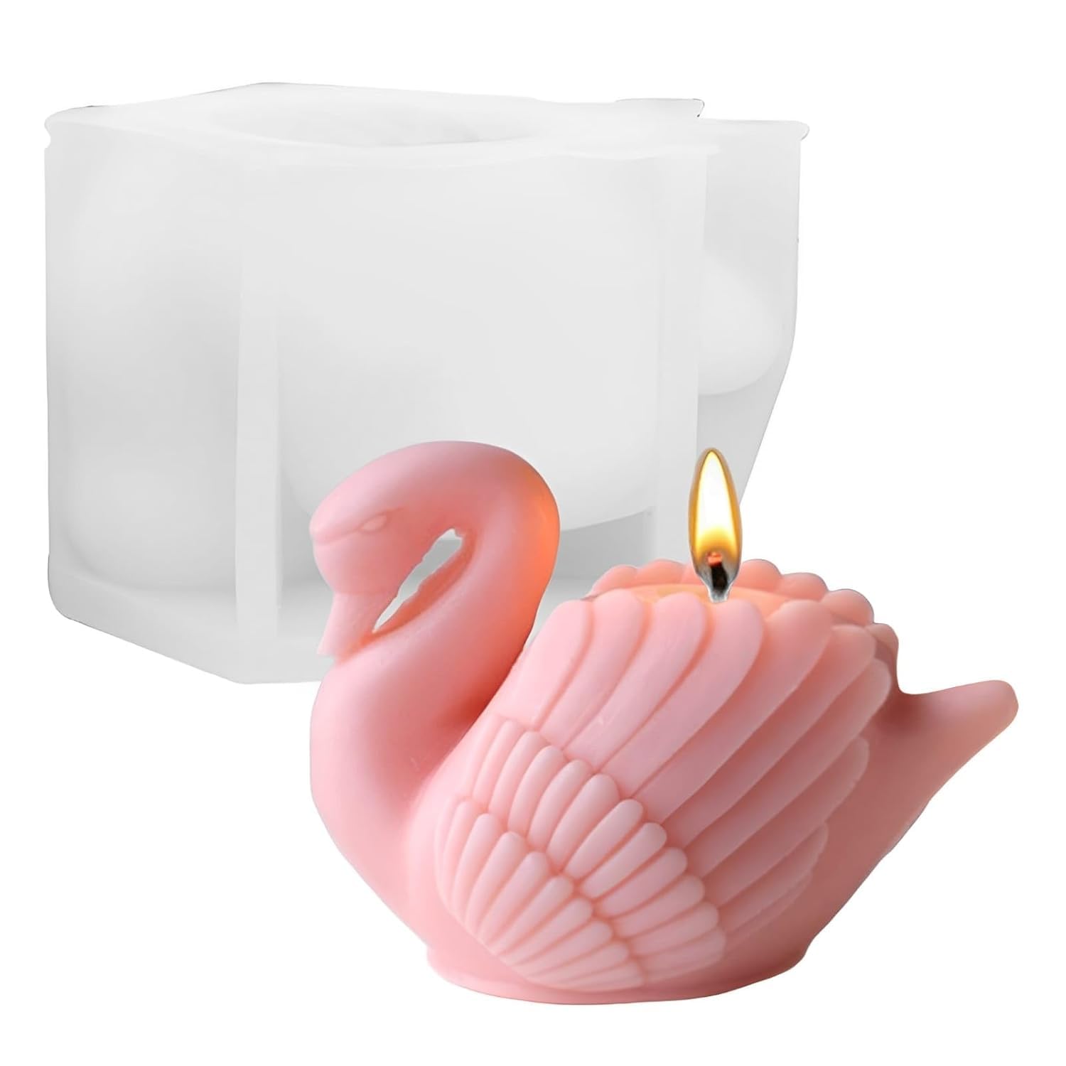 Swan Candle Mold Silicone for Candle Making Molds 3D Swan Shape Mould for DIY Resin, Epoxy, Plaster, Concrete, Wax Fondant Art Craft Animal Bird Face Moulds (ASM141)-image-46