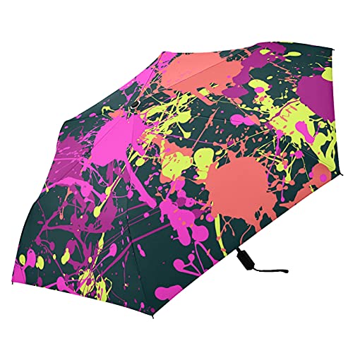 Parapluie de voyage compact et anti-UV, modèle pliable léger à motifs d'encre
