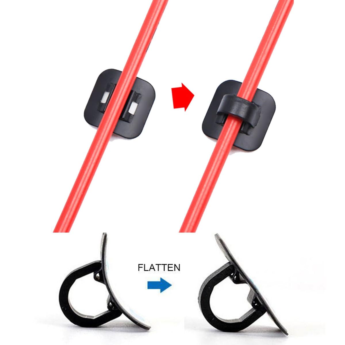 100 Clip Plastica Per Cavi Bici - Fermacavi Per Guaine Freni E Cambio | Set Da 100 Pezzi - Foto 4