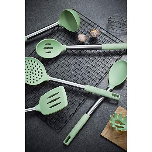 8-teiliges Set aus Silikon-Spachtel in Lebensmittelqualität, Antihaft-Kochgeschirr, Pfannenwender, Haushalt, Edelstahl, Silikon-Spachtel-Set, hitzebeständig, Suppenlöffel