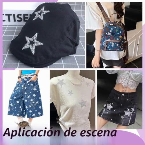 Miniatura 5 de Pandahall Elite 6 Piezas 3 Tamaños Estrella De Cristal Brillo Pegatinas De Diamantes De Imitación De Hierro En Pegatinas Parches De Estrellas Brillantes Para La Decoración Del Hogar Del Vestido