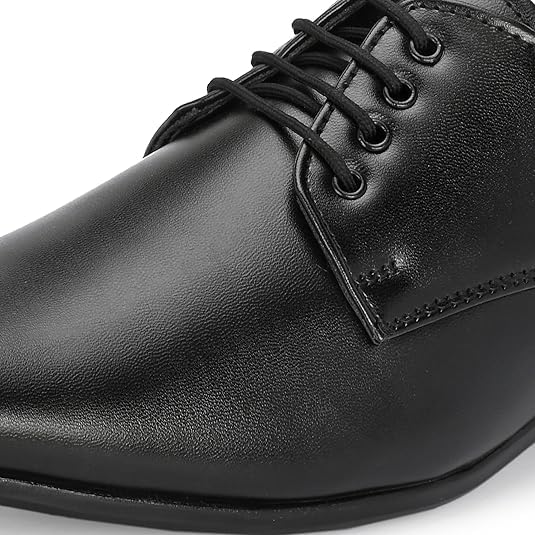 Men's Classic Oxford Dress Shoes, Black Leather, Lace-up Design4