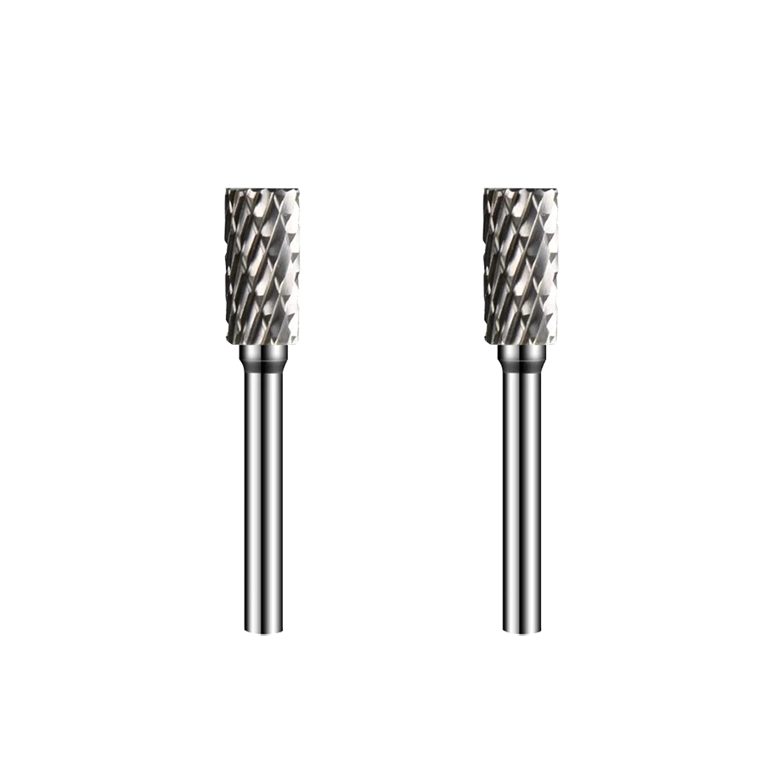 FANGHUIER 2 Pcs Tungsten Carbide Burr Cylindrical File Double Cut Rotary Burrs File Grinding Burr Cutter Bits for Grinder Drill and Straight Edge/Etraight Edge Tool/Knife Edge Bit[49 * 6MM]
