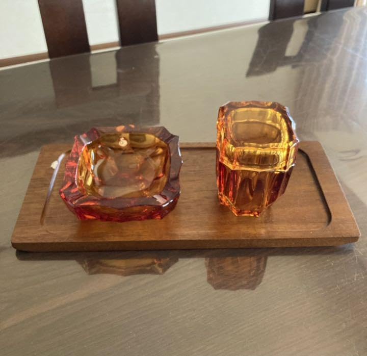 Amazon.co.jp: 佐々木ガラス クリスタル灰皿セット 応接セット