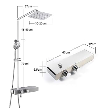 Bathroom Rain Mixer Shower Set with 12 inch Overhead