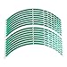 Décoration de Moto 16pcs Voiture Moto Moto Bicyclette Jante réfléchissant Autocollant Ruban Bande décalque pour la Moto (Color : Green)