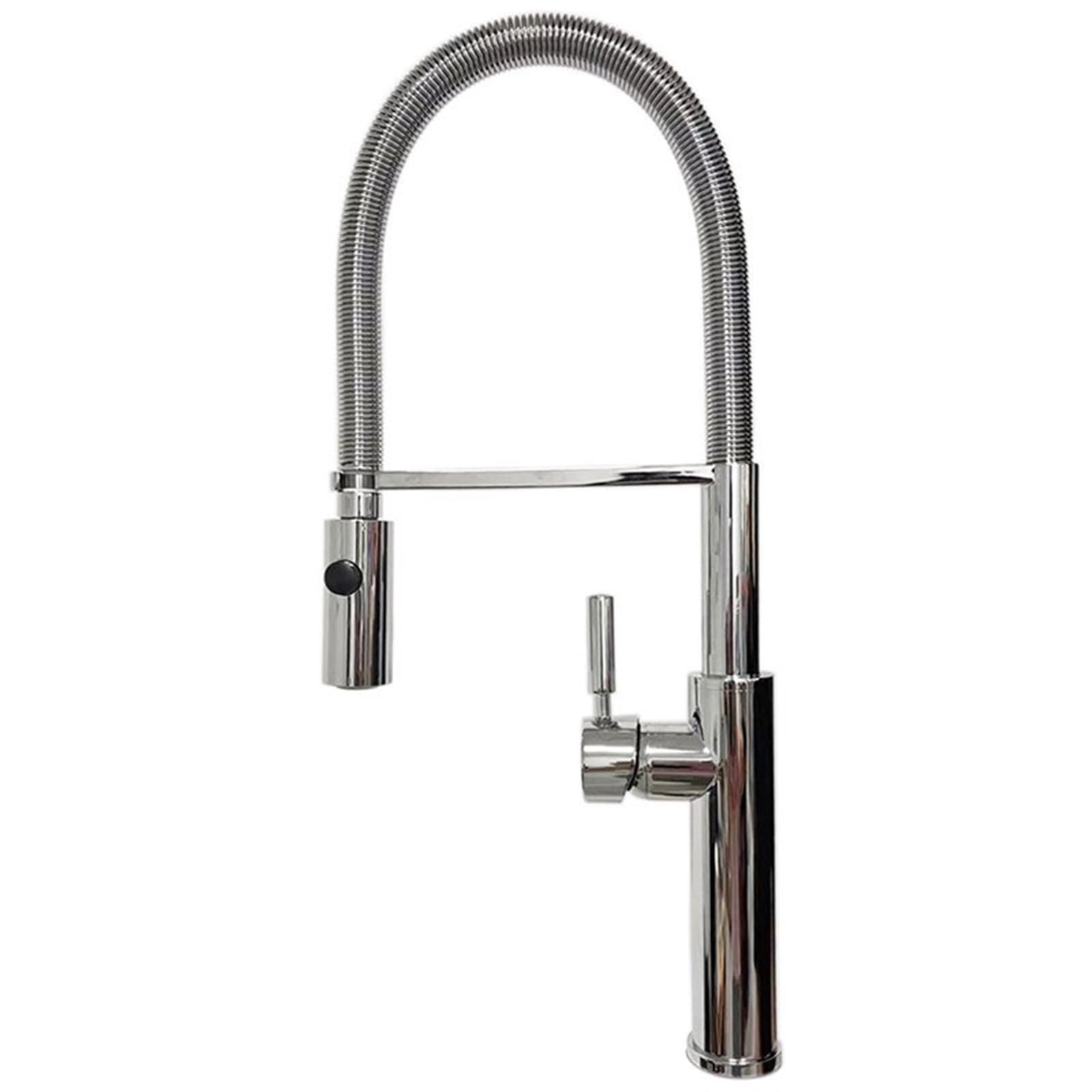 Mitigeur de cuisine argent avec eau froide et chaude pour évier sur pont