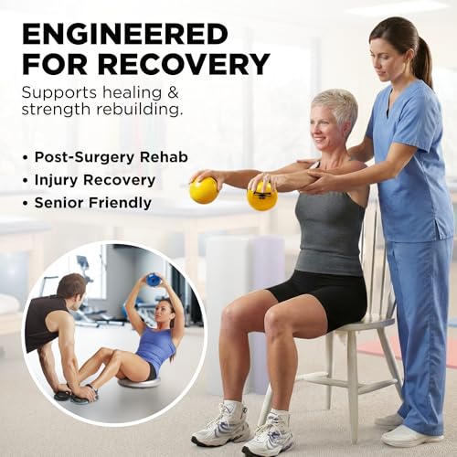 Image of THERABAND Soft Weight Set of 6, Medicine Ball, Weighted Exercise, 4.5 inch