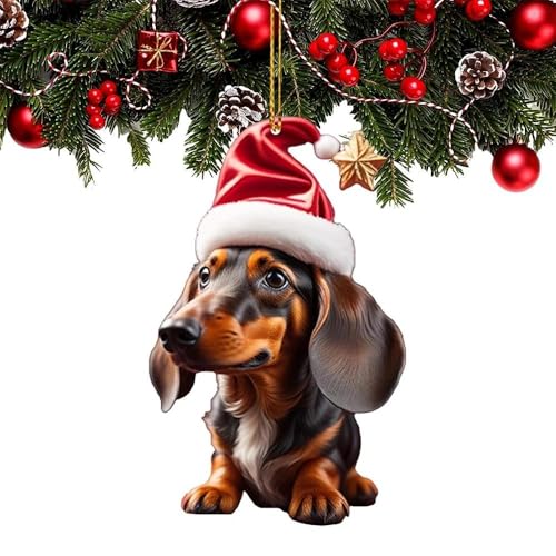 1 peça de enfeite de Natal de dachshund, enfeites engraçados de árvore de Natal para cães ornamentos de dachshund (1C)