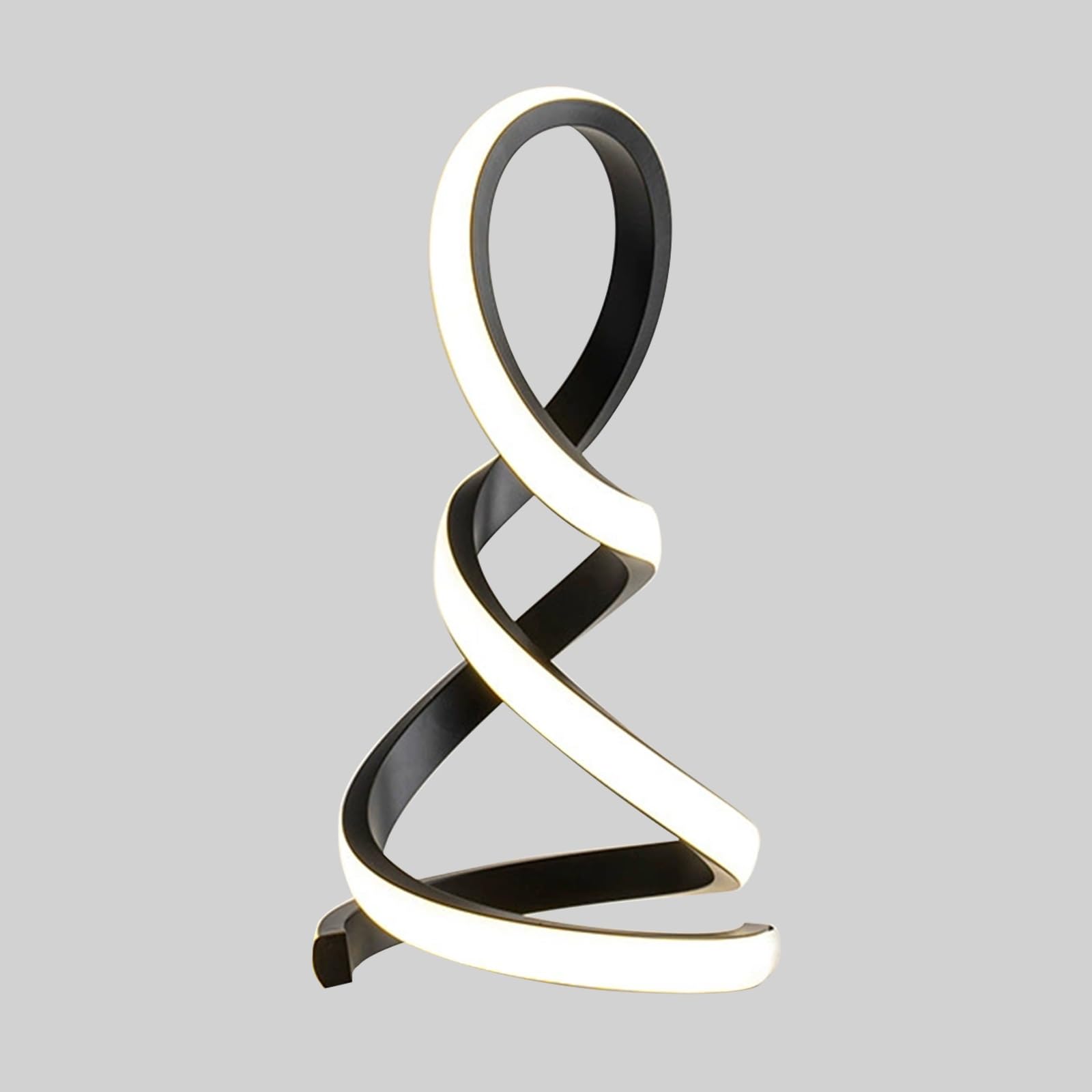Jadssox Lampa Biurkowa LED Spiralna Czarna Liniowa Lampa Stołowa, Nowoczesne Małe Lampki Nocne Do Salonu Sypialnia Nocne Biuro, 3W 3 Tryb Kolorów Oprawa Oświetleniowa Na Szafkę Nocną