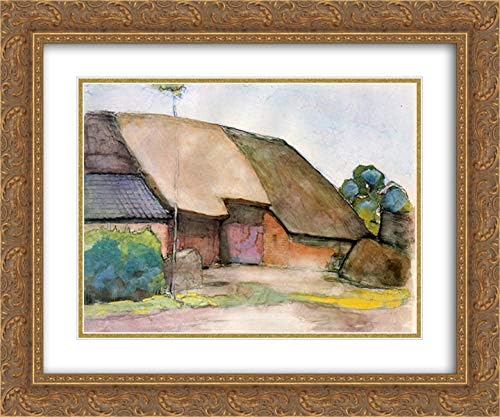 Farm Sun 24x20 Gold Ornate Frame and Double Matted Museum Art Print by Piet Mondrian