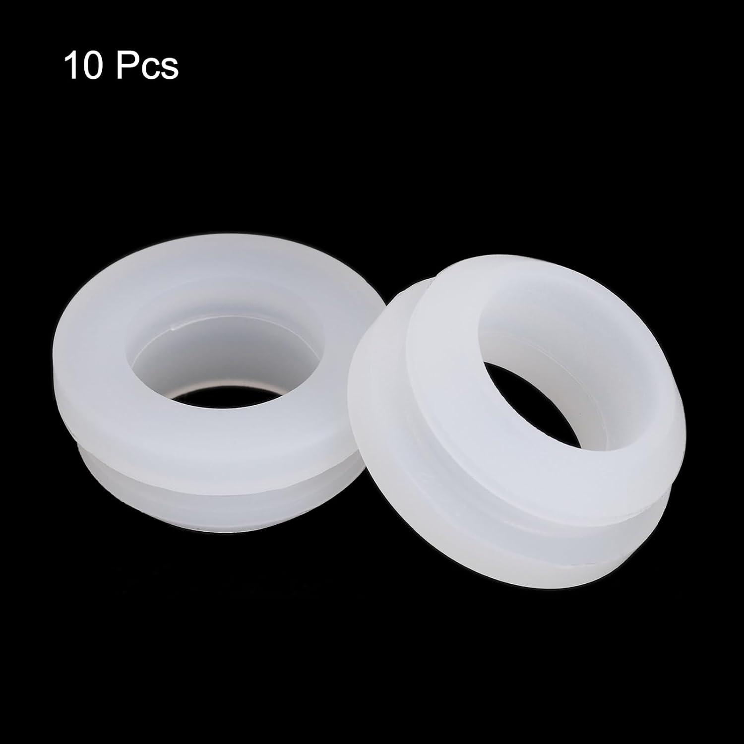 MECCANIXITY 10Pcs Snap Rubber Grommet Plug Mount Dia 14mm ID 10.5mm Narrow Groove Width 2mm Seal Anti-Scratch for Electrical Box Cable Pipes Transparent