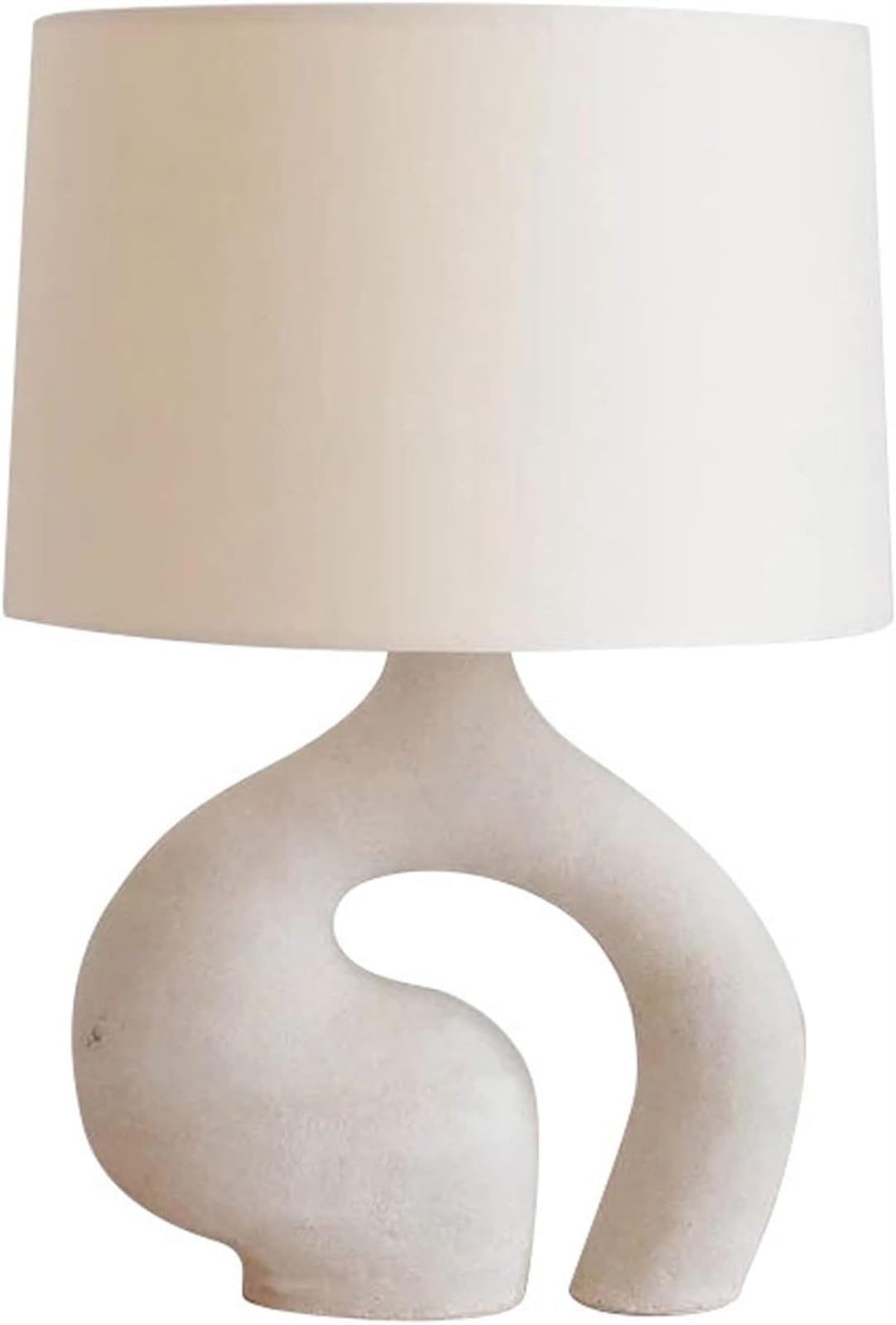 Lampa stołowa z żywicy do salonu w sypialni, lampka nocna na stolik nocny Wit myty biały abażur z tkaniny tradycyjna lampka nocna
