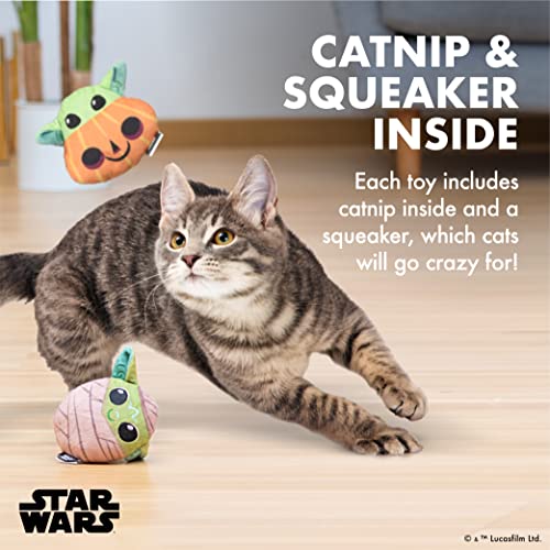 STAR WARS para animais de estimação The Mandalorian 10 cm Halloween Cat Toys 2 peças GROGU Mummy & G